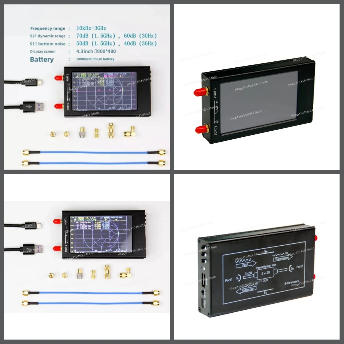 10k-3G HF/VHF/UHF Antenna Analyzer - NanoVNA-V2 F 4.3-inch Vector Network Analyzer