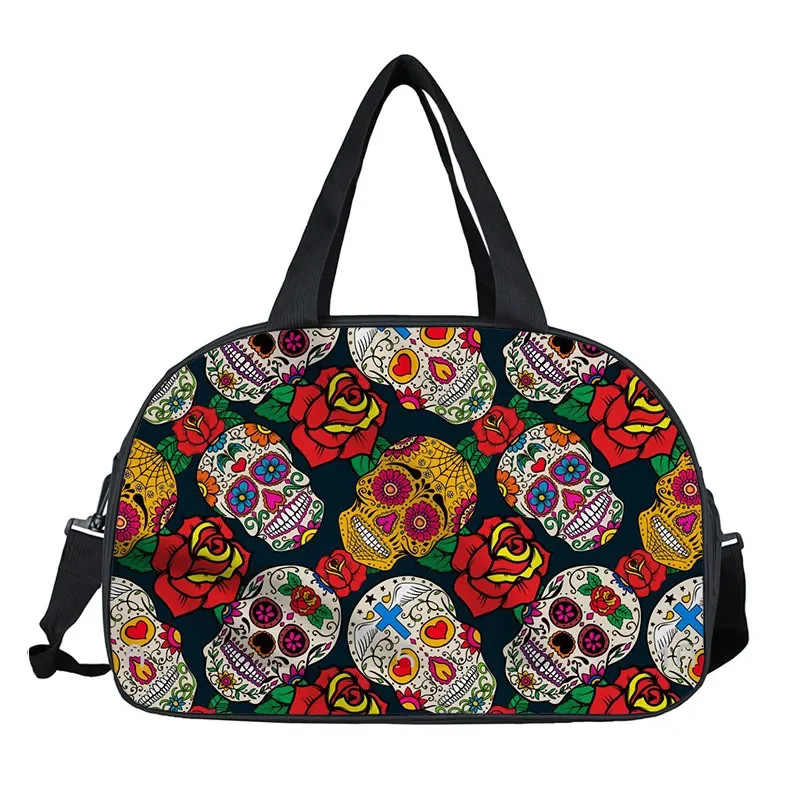 Bolso de viaje con estampado de patrón Afro para mujer, bolsa de mano negra de África, bolsas de almacenamiento, bolsa de lona multifuncional