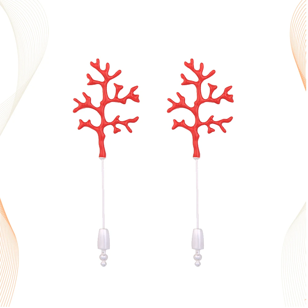 

2 Pcs Christmas Brooch Costume Accessories Personalized Coral Shaped Clothes Corsage Simulated for Banquet