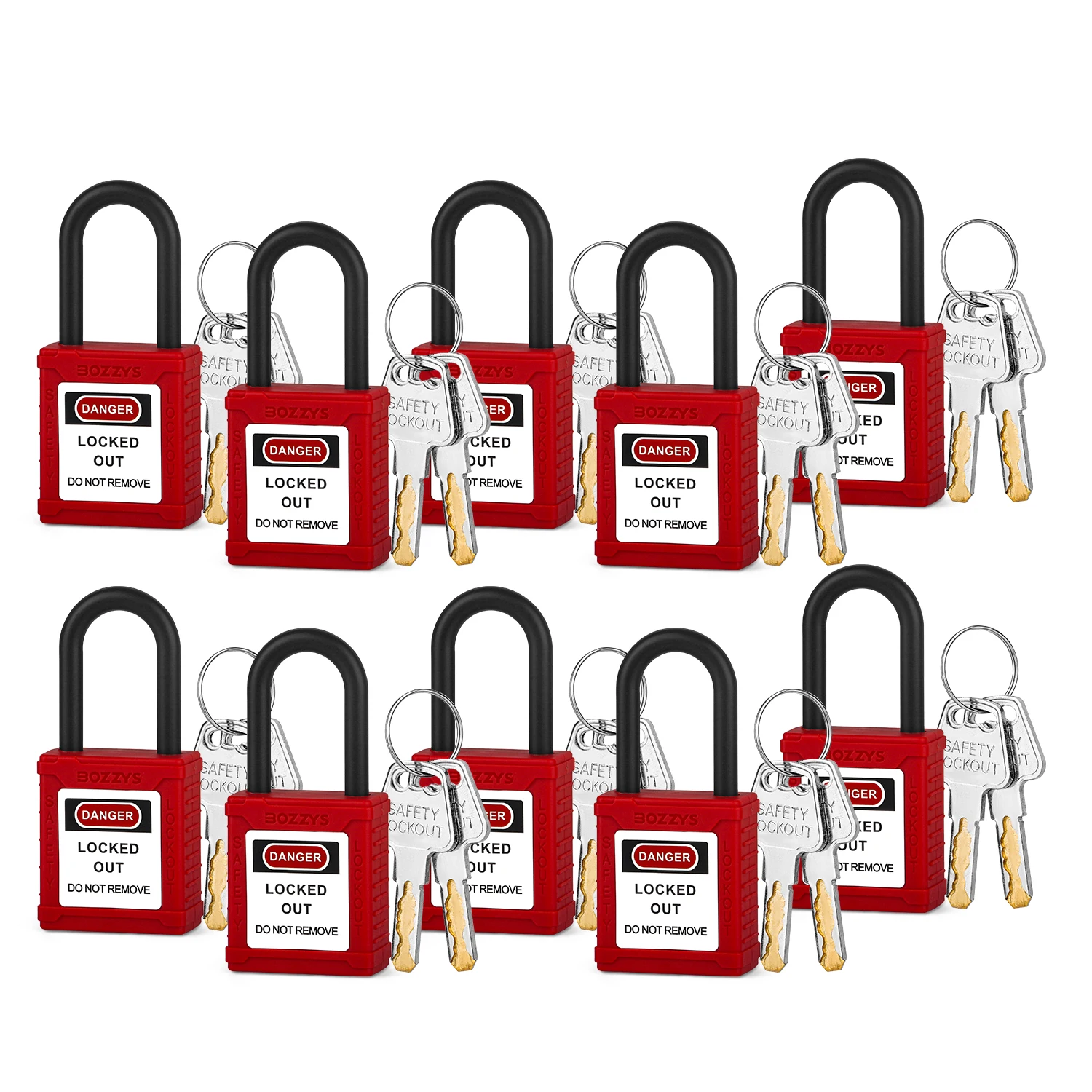 

Electrical Lockout/tagout Insulation Safety Padlock with Master Key,Nylon Shackle,Keyed Different,2Keys per lock