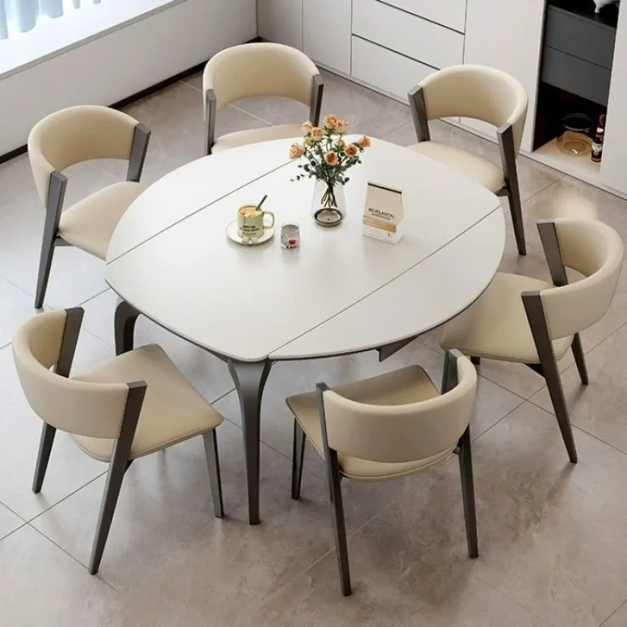Luxury-modern Solid Wood Dining Table French Vintage Granite Dining Tables Design Paneling Home Furniture Tavoli Da Pranzo LJ40