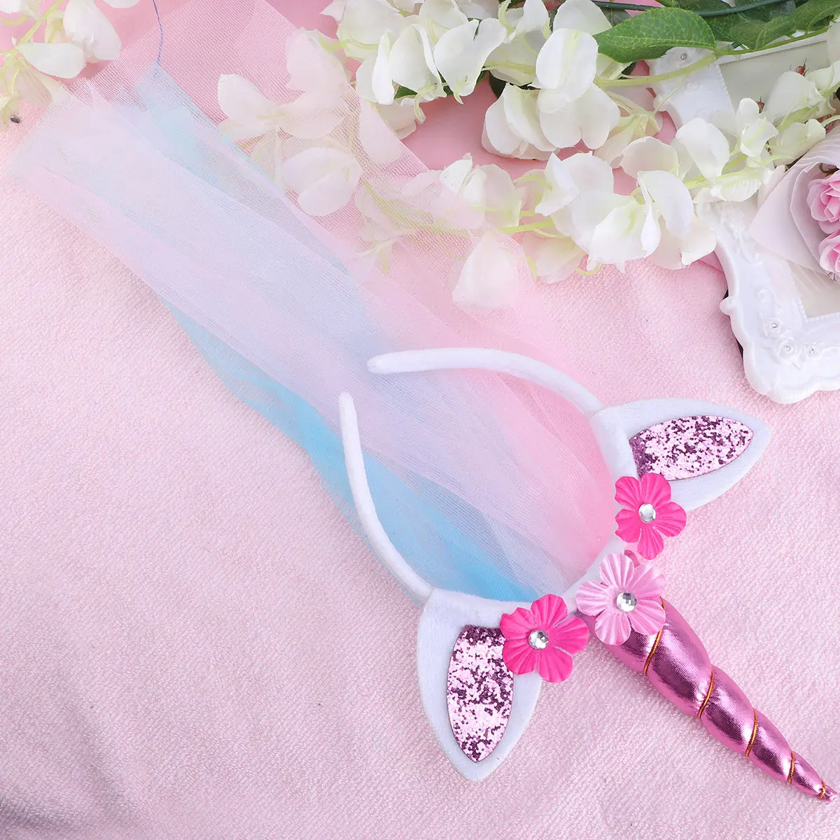 Diadema de unicornio para niñas, accesorios para la cabeza coloridos y a la moda, diseño cómodo y suave, ideal para fiestas de baile, banquetes, escenario