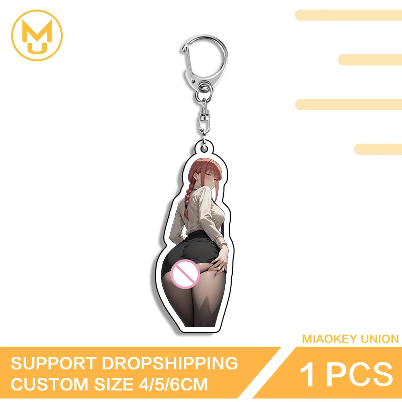 مغرية بعقب ماكيما جميلة Waifu حية رائعة جذابة مزدوجة الوجهين سلسلة المفاتيح لعبة فيديو بارعة أنيمي الزينة #1