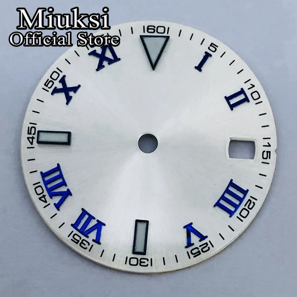 Miuksi 29.2mm silver/blue/black sterile watch dial fit NH35 ETA2824 2836 Miyota 8205 8215 821A Mingzhu DG2813 3804 movement