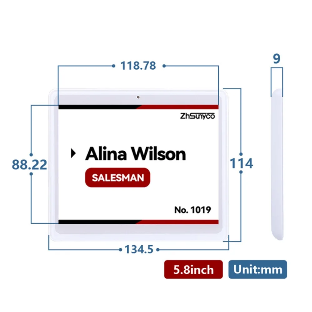 Ble Esl Digital Supermaket 5,8 inch slimme prijskaartje elektronisch planklabel zwart wit rood