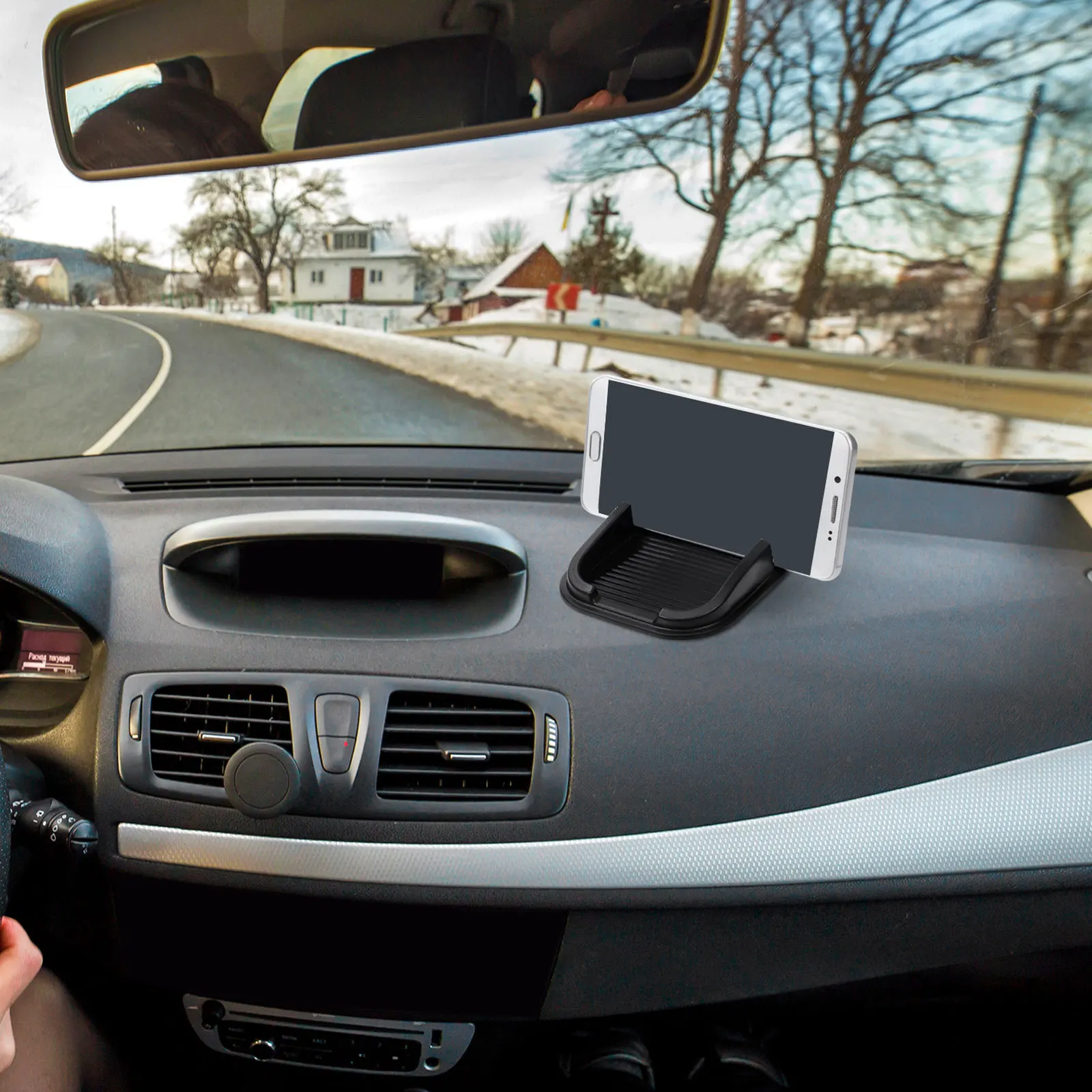 

Car Dashboard Anti-slip Pad 15x9cm Black PVC for Phone Keys Coins Cigarettes Sunglasses Non-slip Mat Car Accessory