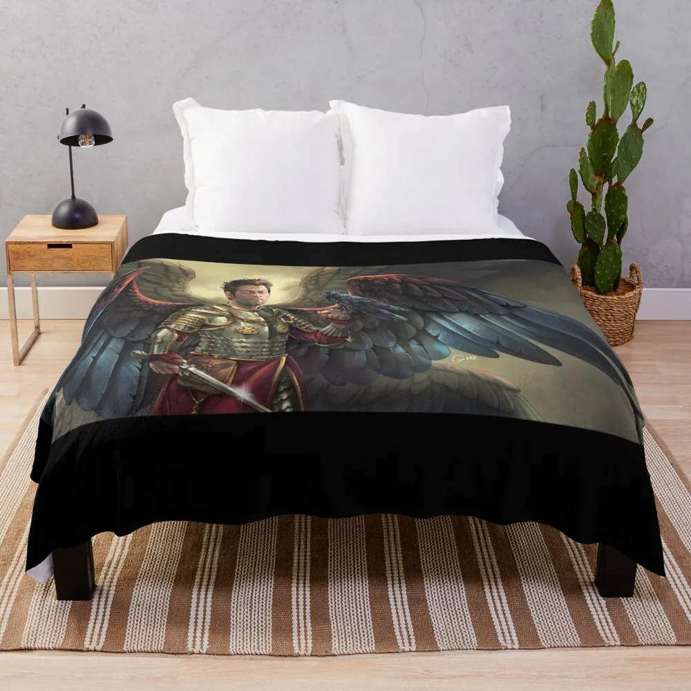 

Castiel Winged hussar - Detail Throw Blanket Decorative Sofas wednesday Luxury Brand Blankets