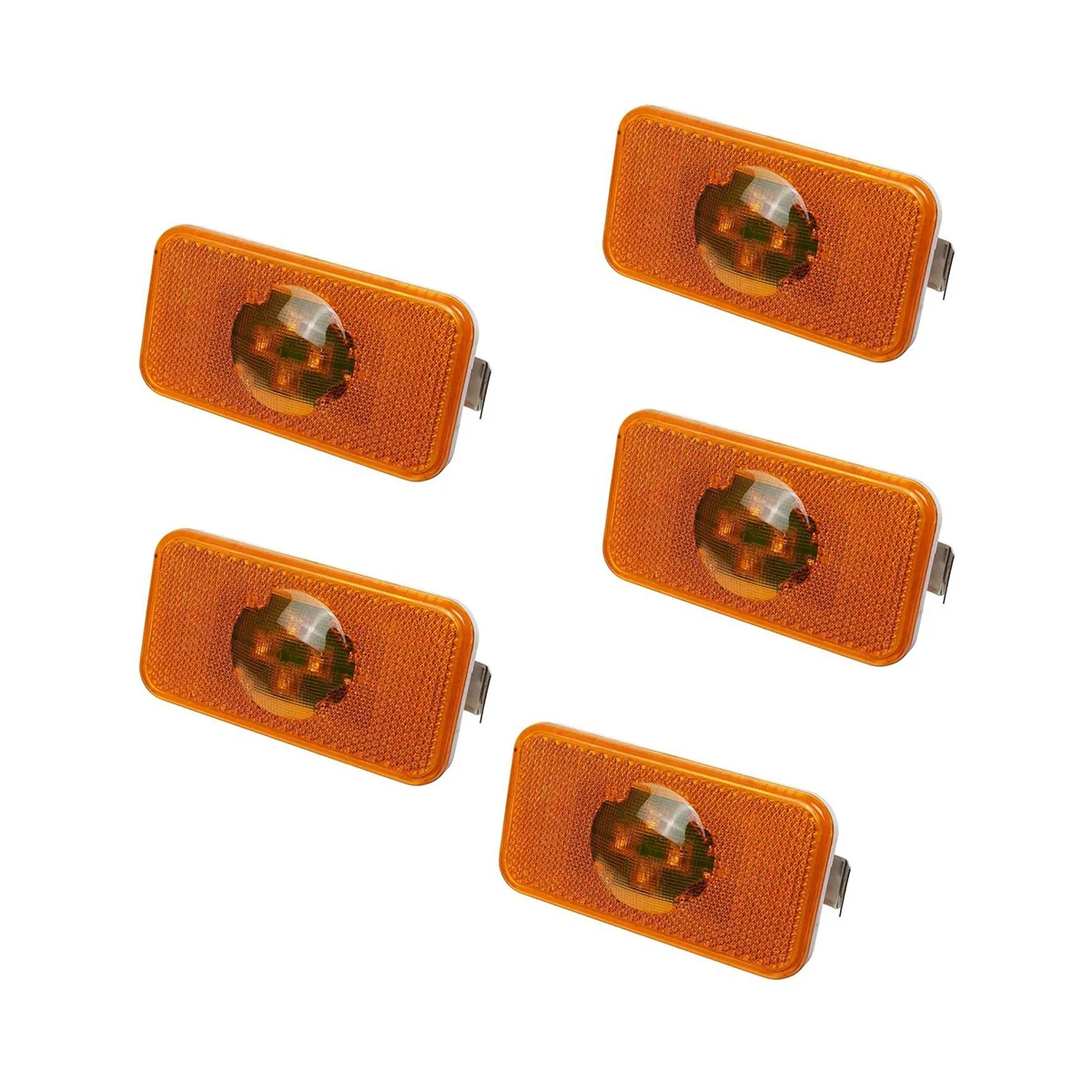 5Pcs 24V Car Truck LED Side Marker Light Amber Indicator Lamp 4 LED for Trucks FM/