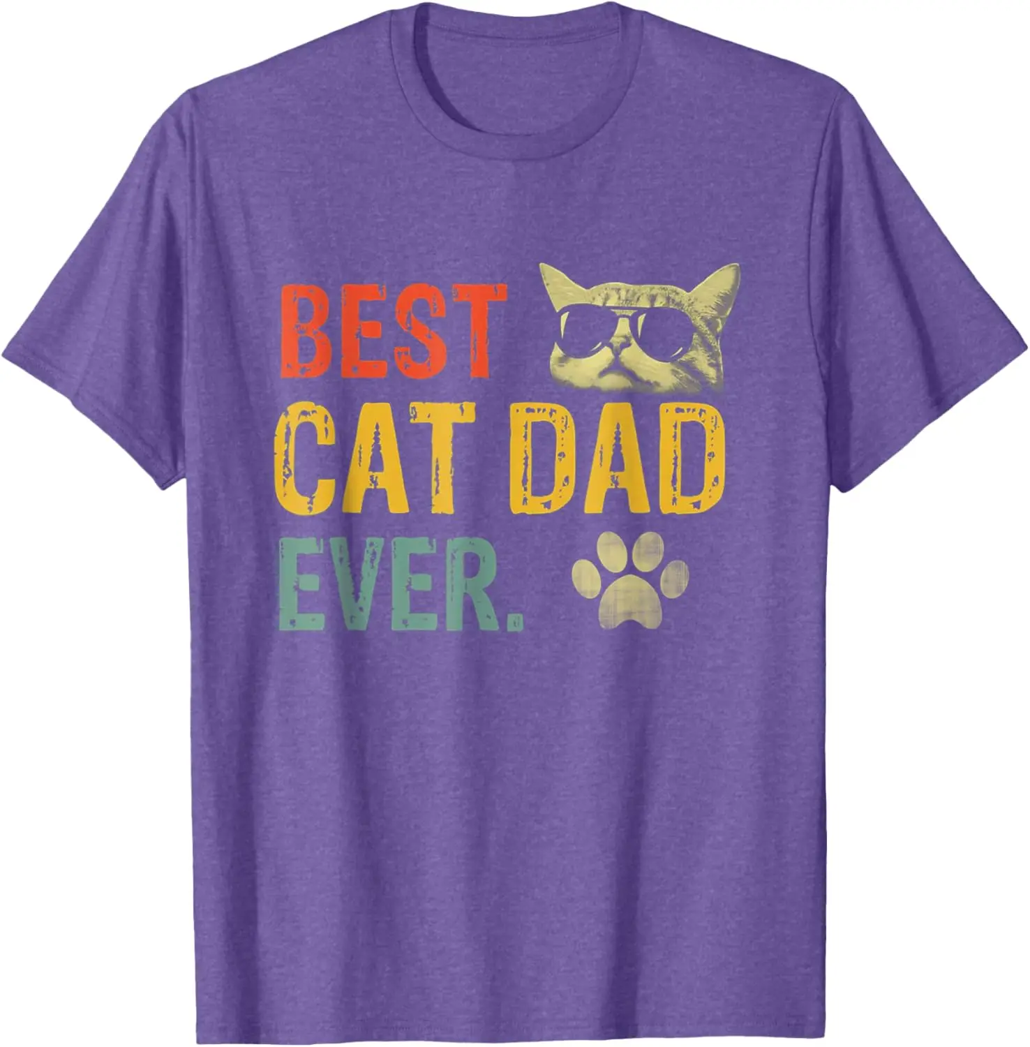 Vintage Best Cat Dad Ever T-Shirt Cat Daddy Gift T-Shirt