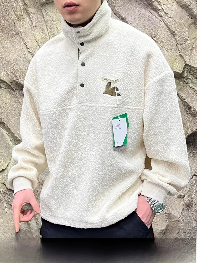 

Утепленная толстовка с капюшоном для пар, с вышивкой, из полиэфирного волокна, с длинными рукавами, воротником-стойкой, теплая повседневная одежда