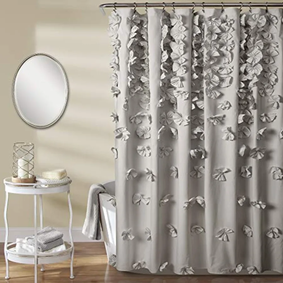 

Riley Shower Curtain 72" W x 72" L - Bathroom Curtain - Coquette Decor - Bow Shower Curtains - Cottage Core - Fabric Shower Cur