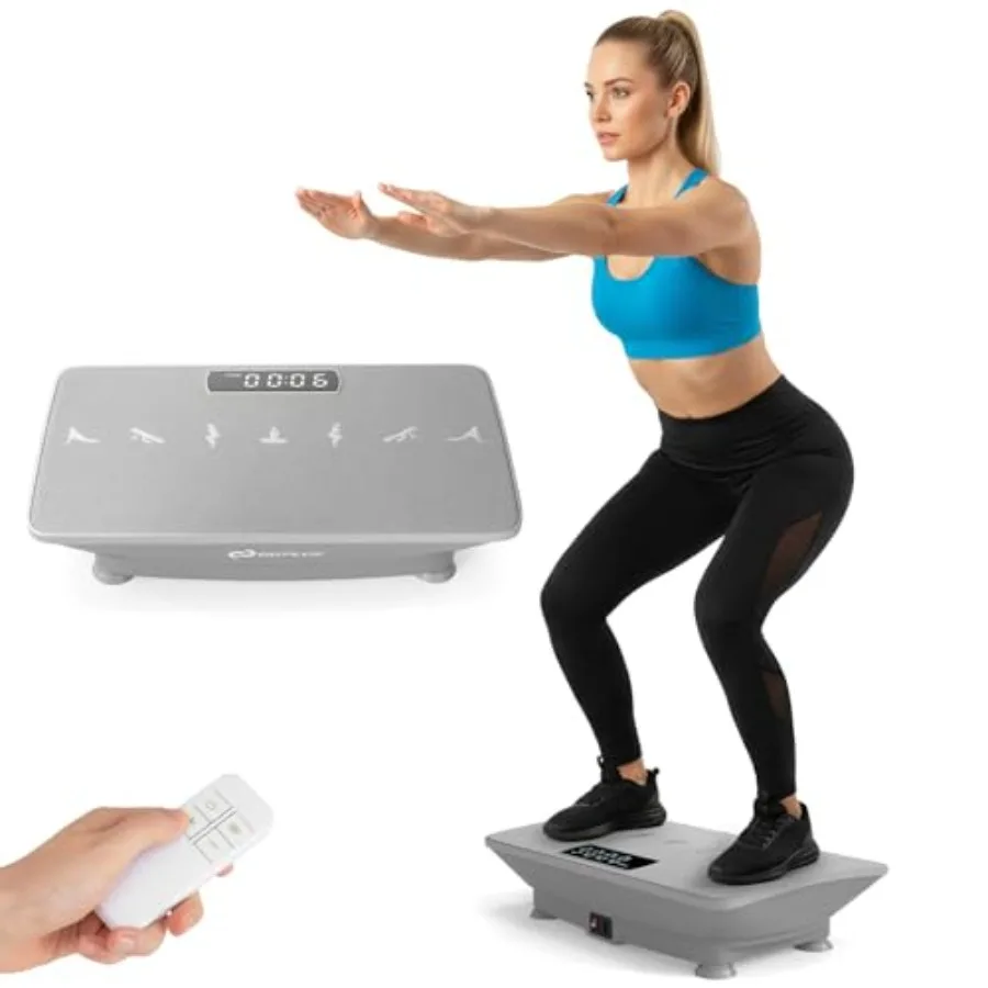 

Goplus Vibration Plate Exercise Machine for Lymphatic Drainage with Remote Control and LED Display Full Body Shake Board in Bla