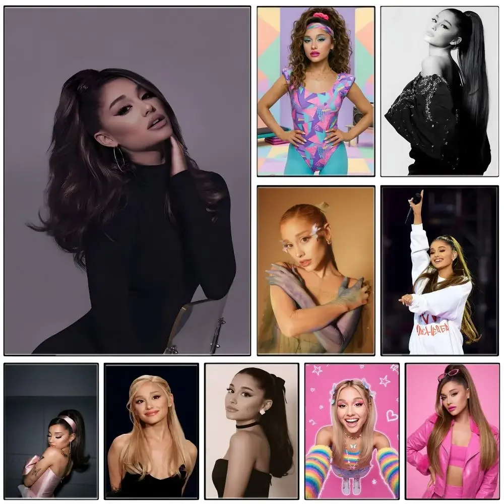 Singer A-ArianaS GrandeS Poster Self-adhesive Art Waterproof Paper Sticker Coffee House Bar Room Wall Decor