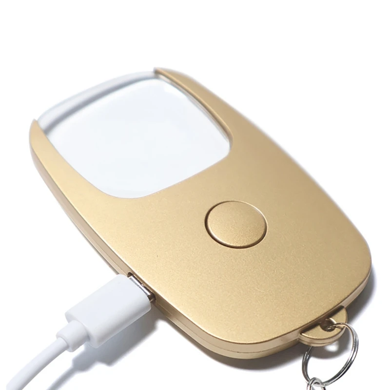 عدسة مكبرة قابلة لإعادة الشحن عبر USB وعدسة مكبرة وسلسلة مفاتيح محمولة مع ضوء LED لقراءة الكتب