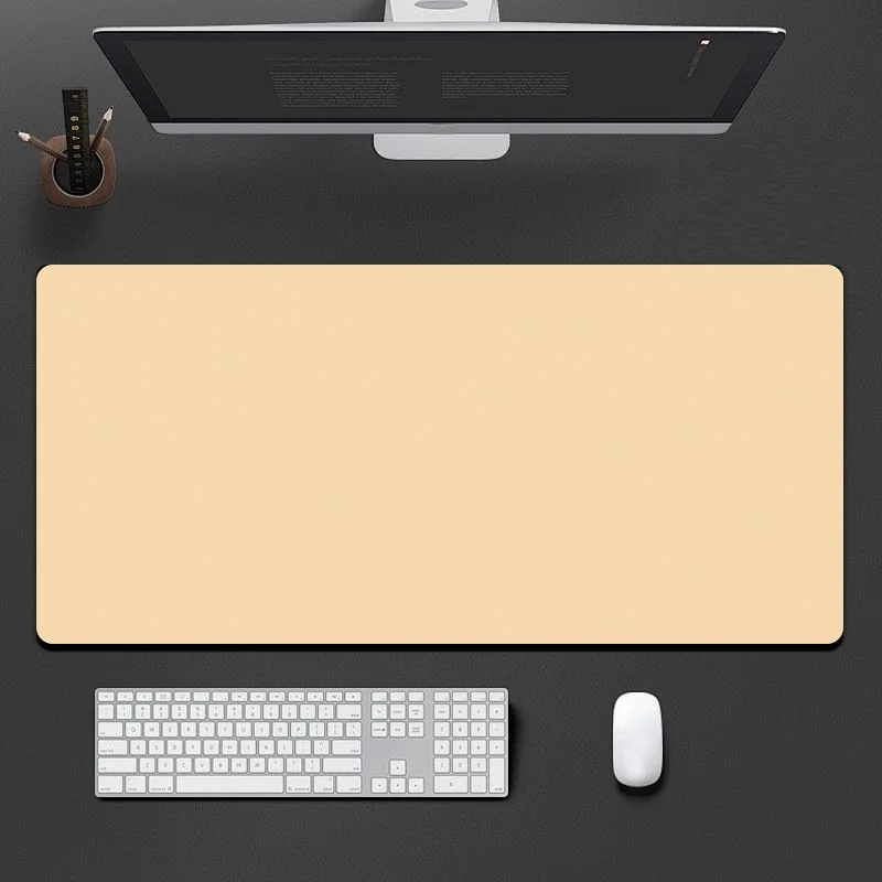 VIKAMA Solid Warm Apricot Large Mouse Pad Non Slip Waterproof Keyboard Desk Mat Office Neutral Desk Protector Decor Pad