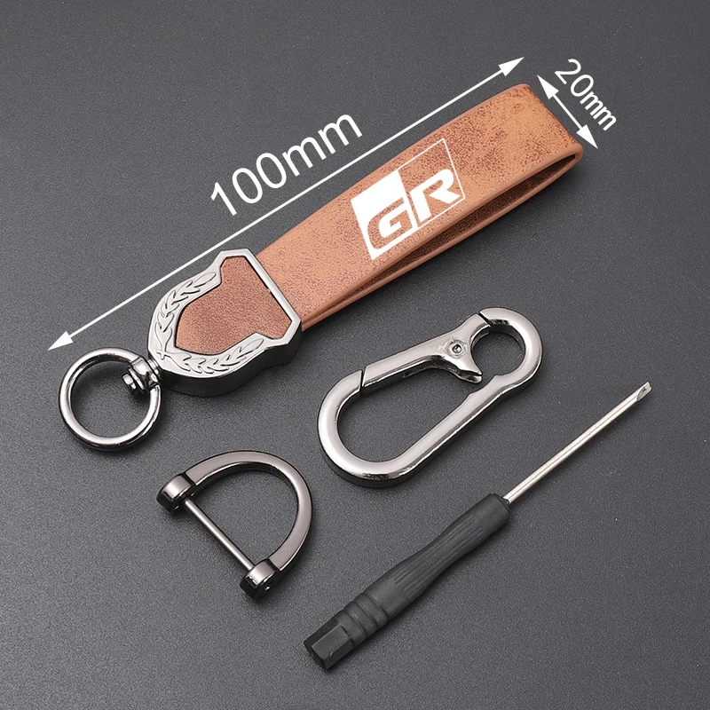 High-grade leather Ultra-clear printing High-quality key chain Keychain For TOYOTA GR car accessories