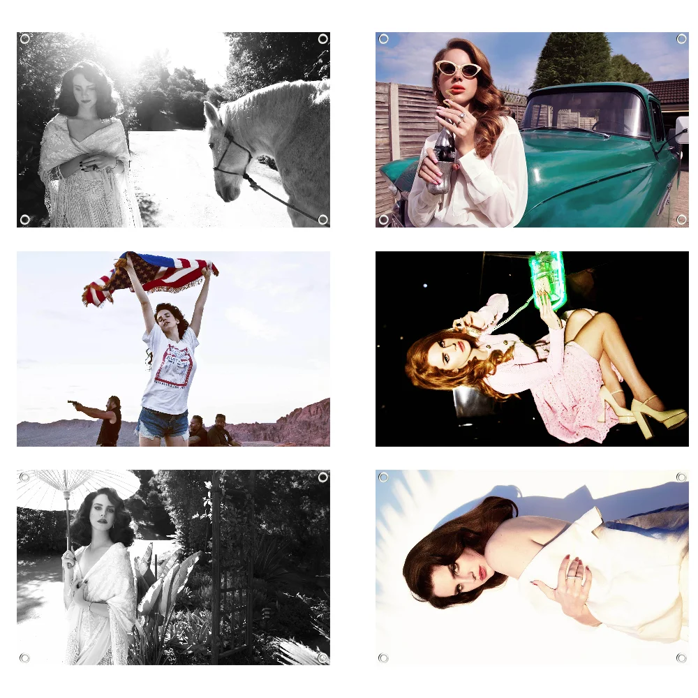 

L-Lana Del R-Rey Flag Indoor Outdoor Decorative Wall Art Decor Corporate Flag Printing Tapestry Banner