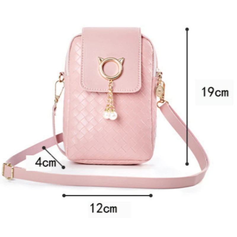 2024 outono/inverno edição coreana nova bolsa de telefone de malha pérola bolsa feminina ombro único crossbody saco