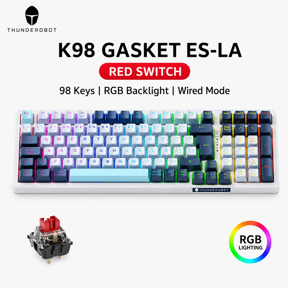 THUNDEROBOT K98 Wired Mechanical Keyboard RGB 98% Compact TKL