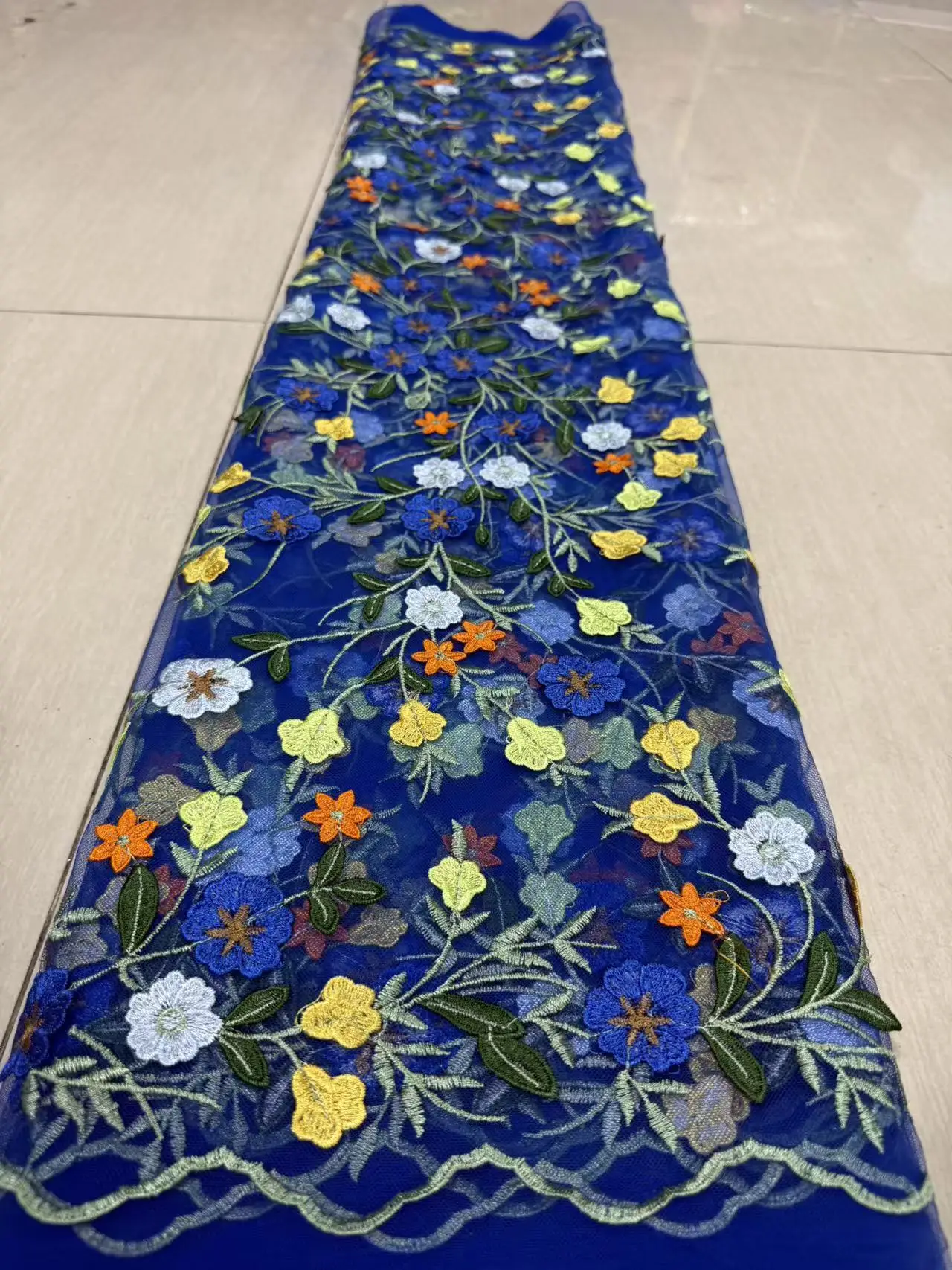Chinese Style Tulle Fabric with 3D Embroidered Floral Lace for Wedding Dresses Qipao Stage Costumes - Elegant Wedding Materials