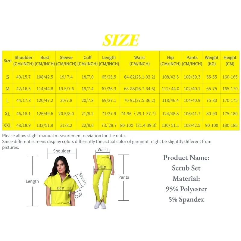 بدلة فرك صيفية جديدة غير رسمية بأكمام قصيرة للطبيب والممرضات بلون سادة للنساء