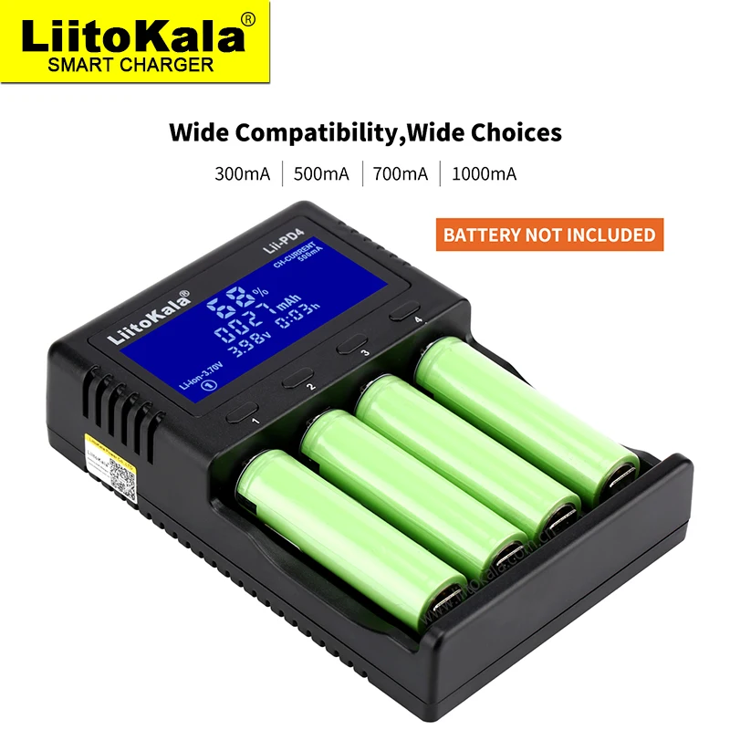 LiitoKala Lii-PD2 Lii-PD4 +car 1.2V 3.7V 3.2V 3.85V A/AAA 18650 18350 26650 10440 14500 16340 NiMH b