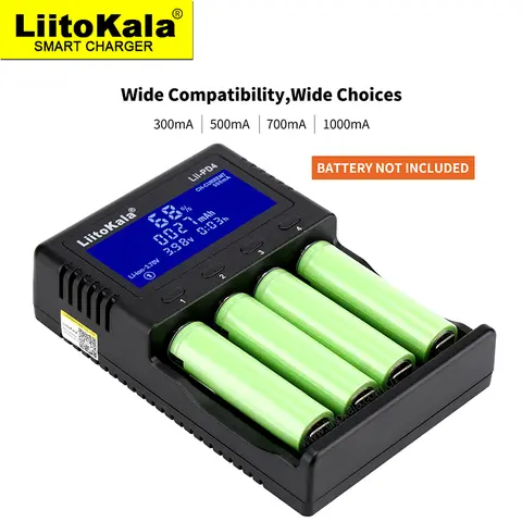 LiitoKala Lii-PD2 Lii-PD4 +car 1.2V 3.7V 3.2V 3.85V A/AAA 18650 18350 26650 10440 14500 16340 NiMH battery smart charger