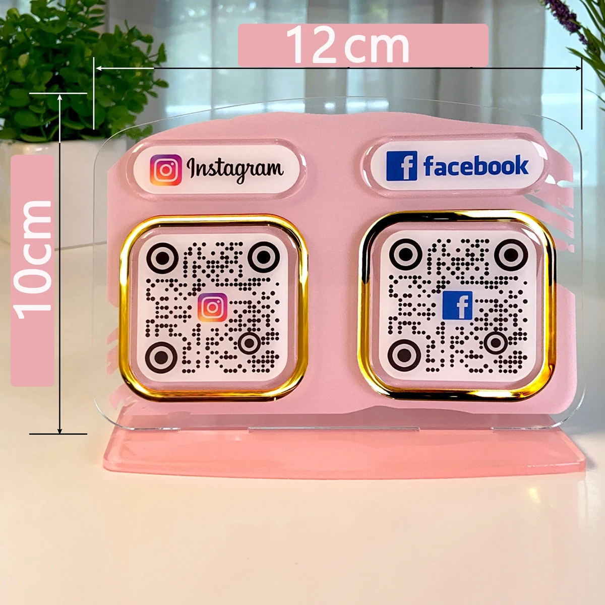 Personalized 2 QR Code Acrylic Plaque Mini Business Sign MustHave for Small Business Stalls Follow Us Scan to Pay Google Reviews