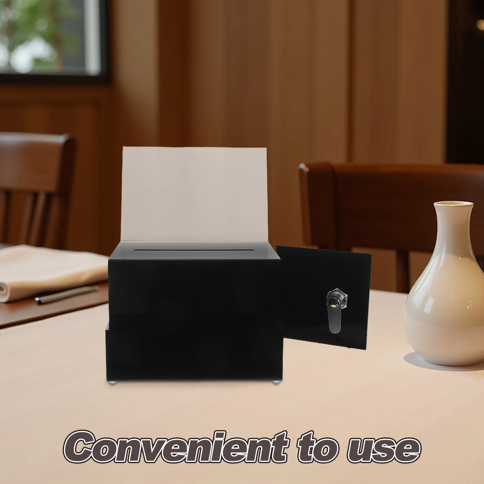 Frasco de ponta com trava - Caixa de doação de acrílico para dicas e votação - Caixa de sugestão com tampa - Porta-bilhetes de rifa - Bartender Cash