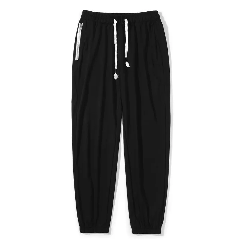 

2024 Spring and Summer New Sag Slimming Leg Casual Pants Simple Solid Color Breathable Jogger Drawstring Sports Pants Mens Wear