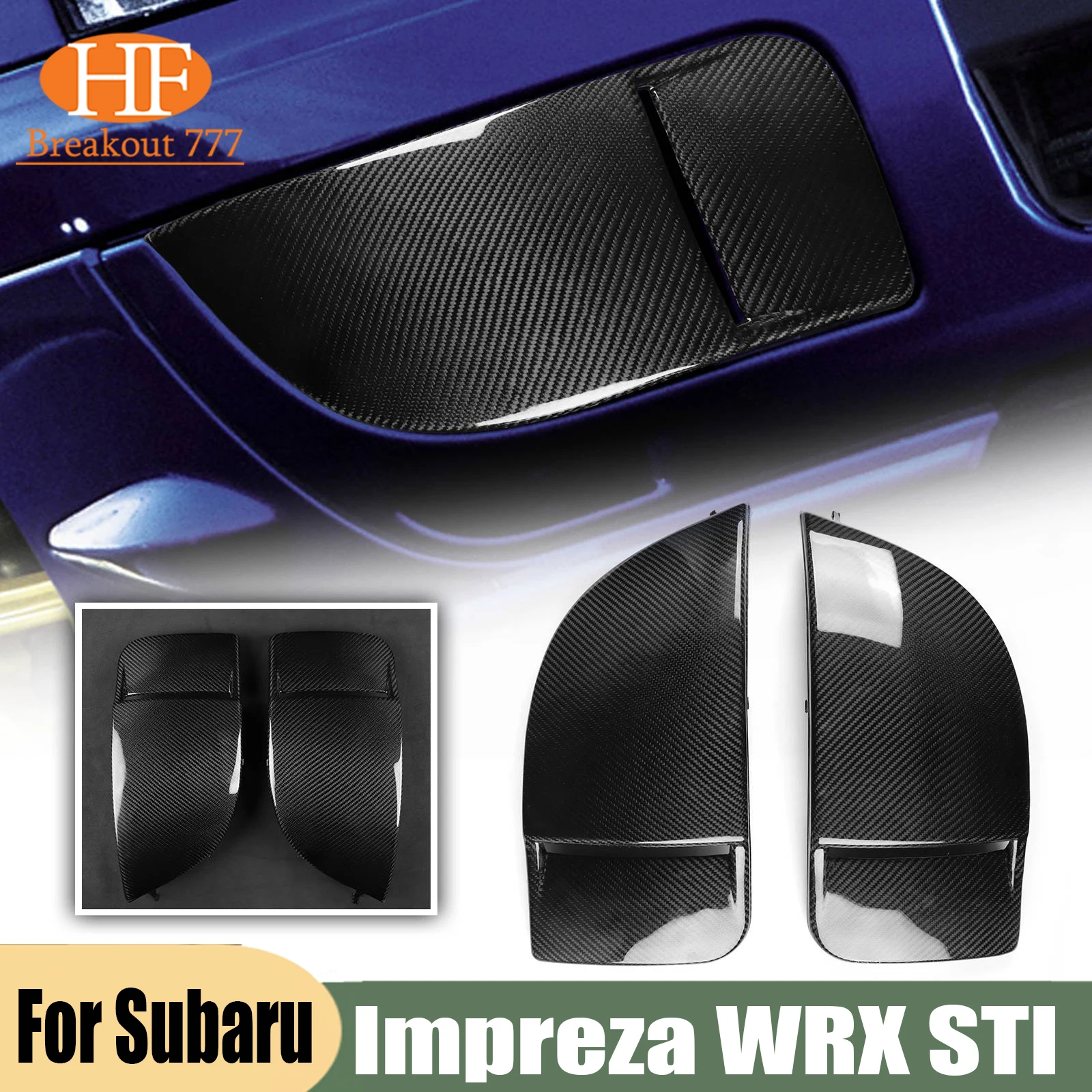 For Subaru Impreza WRX STI 2004 2005 Carbon Fiber Fog Light Bumper Bezel Cover Caps 5