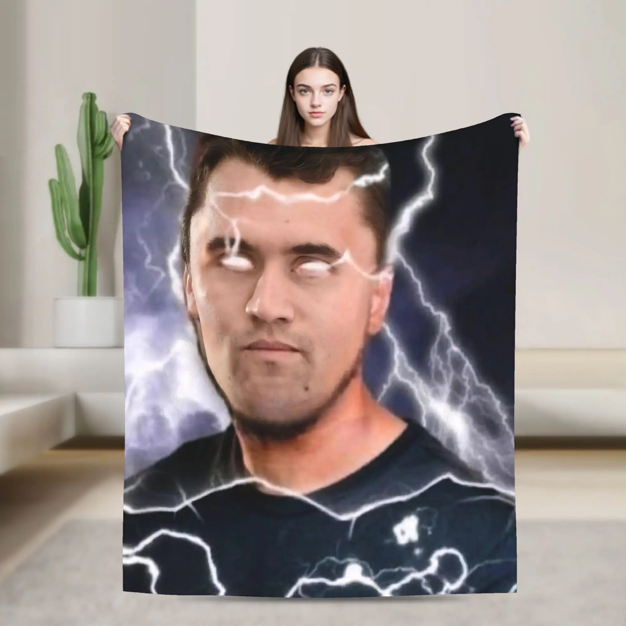 Charlie Kirk funny meme Blanket Ultra-Soft Coral Fleece Plush Relax Gifts  Throw Blanket Plush Thin Quilt