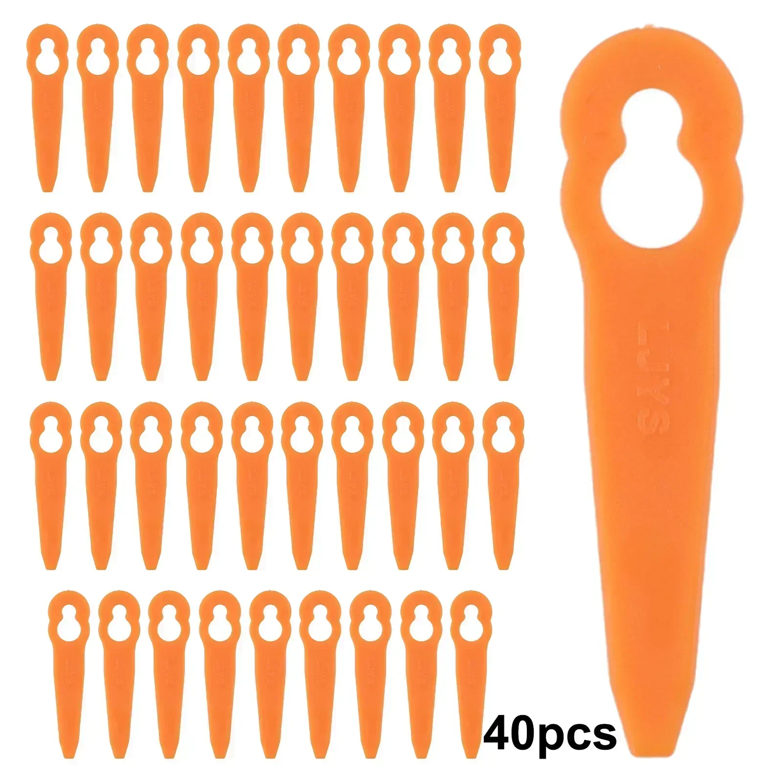 40pcs Plastic Blades Lawn Mower Brush Cutter Blades Orange Garden Trimmer Replacement Parts Garden Power Equipment Accessories