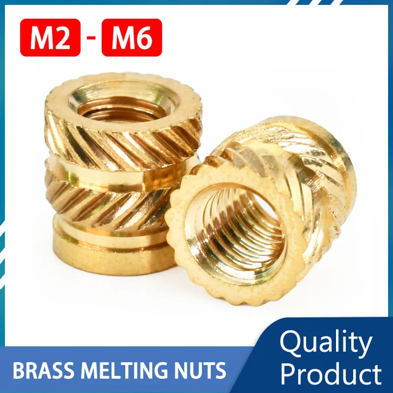 

Hot Melt Insert Nuts Laptop M2 M3 M4 M5 Melting Knurled Thread Heating Injection Molding Embedment Copper Nut 3D Printer Brass