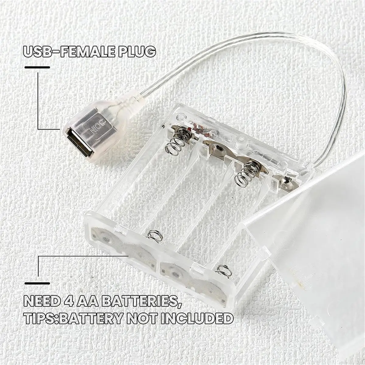 (▲★HUND)10Pcs USB Battery Pack for LED Lights - Portable 4 AA Holder Box with Switch for Neon Signs