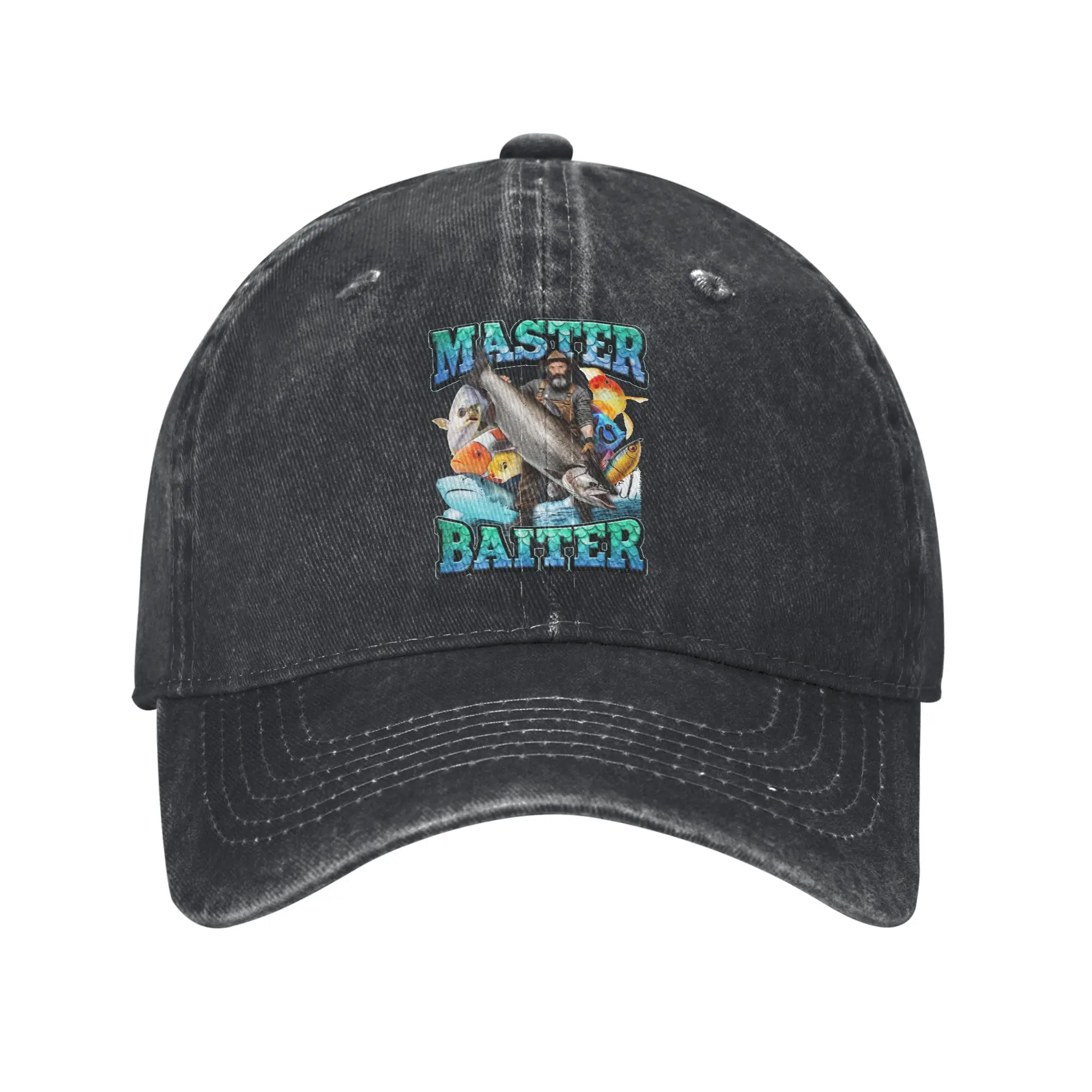 Master Baiter Unisex Baseball Caps  Distressed Cotton Hats Cap Vintage Outdoor Summer  Adjustable Fit Headwear