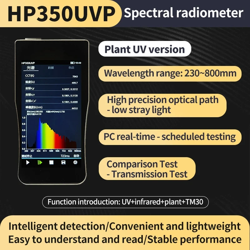 HP350UVP UV Lamp Analyzer Illuminance Meter Plant LED Bulb Spectrometer