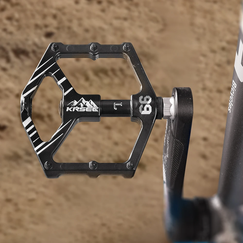 

KRSEC Double-DU Bicycle Pedal CNC Aluminum Alloy Anti Slip MTB Road Bike Pedal Widen Pedals Profession Bike Accessories