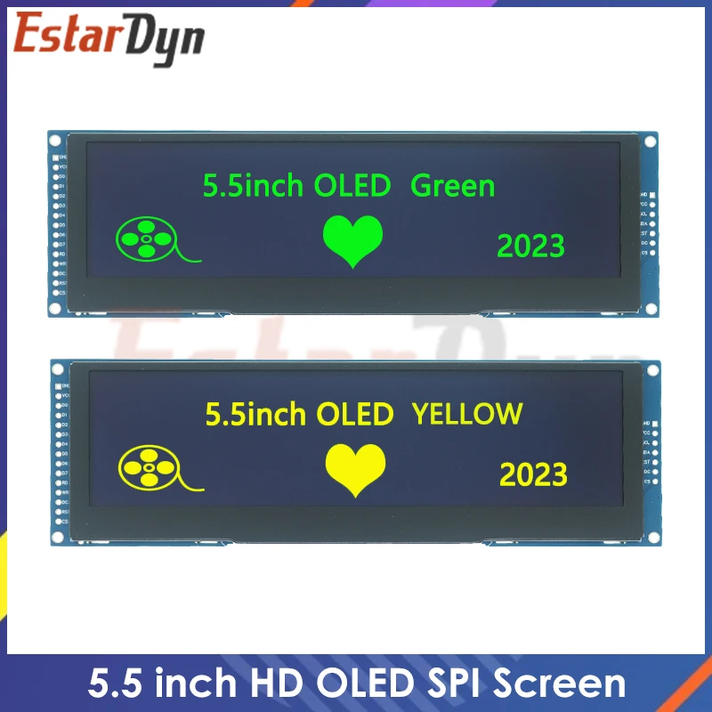 5.5 inch OLED LCD Display Module 256x64 Drive SSD1322 Interface SPI/ 8-BIT Parallel Port Green Font For Arduino