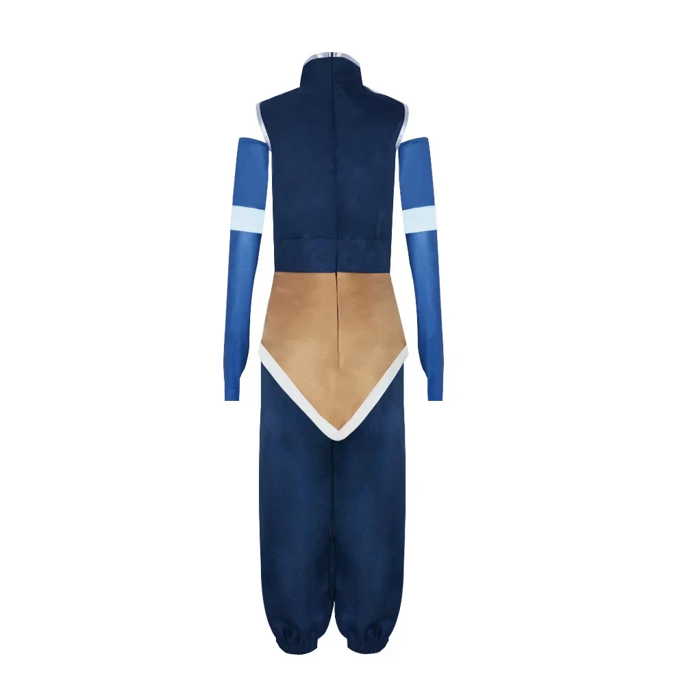 Disfraz de Anime Avatar The Last Airbender Korra, Top azul, pantalones, uniforme, conjunto completo, traje elegante para fiesta de juegos de Carnaval y Halloween