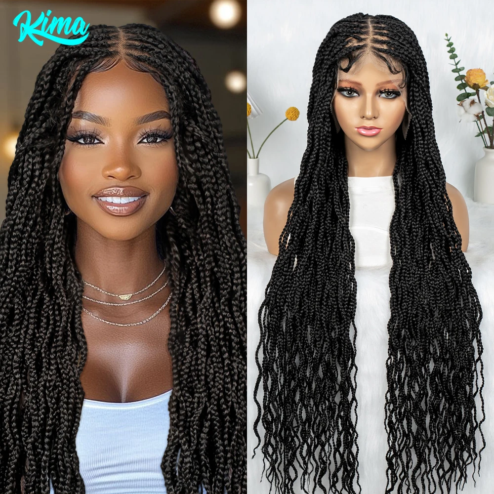 

Синтетические вязанные крючком волосы, плетеные парики, плетение волос, косички из синтетических волос, полные кружевные парики с предварительно выщипанными волосами для женщин