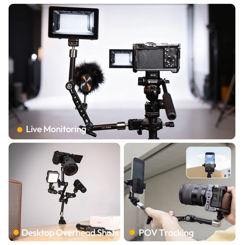 Ulanzi TA10 43 سنتيمتر ذراع مفصل سحري مع 1/4 "3/8" ثقب المسمار جبل الناتو 3 قسم ل DSLR رصد ضوء ملحقات الكاميرا #6