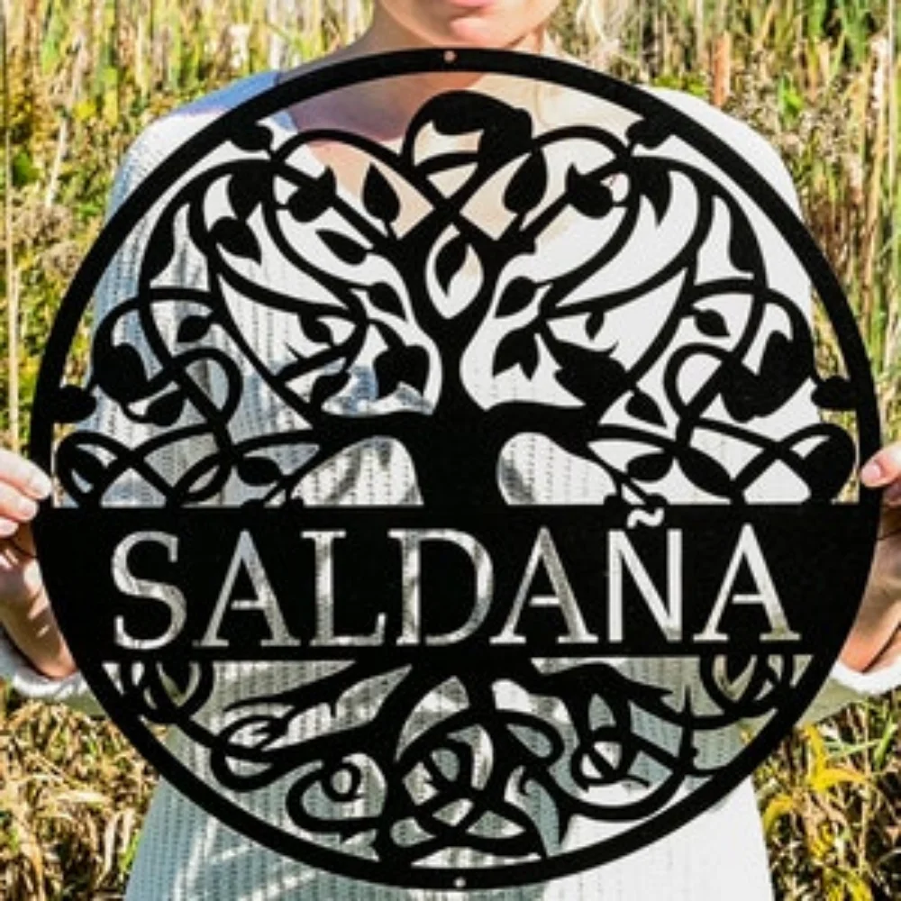 

Unique Tree of Life Wall Art Custom Family Sign Couples Gift Housewarming Anniversary Room Personalized Metal Garden Decor
