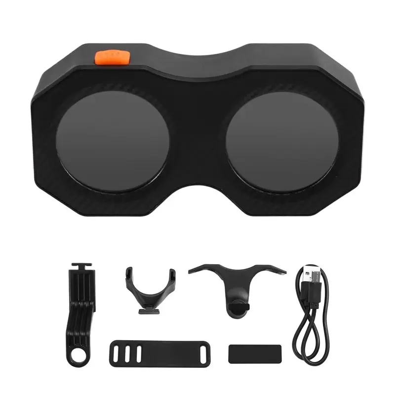 [NEW!ABKG】 Bicycle Tail Light Demon Eye Electric Bike Rechargeable Wireless Dual-Eye Functionality