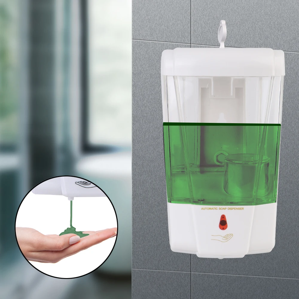 Automatic IR Sensor Soap Dispenser Touch-free Lotion Pump Touchless Liquid Wall-Mount 700ml for Kitchen Bathroom