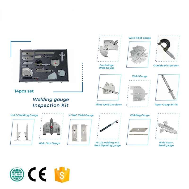 High Precision 14pcs Set Welding Gauge Inspection Tool Kit