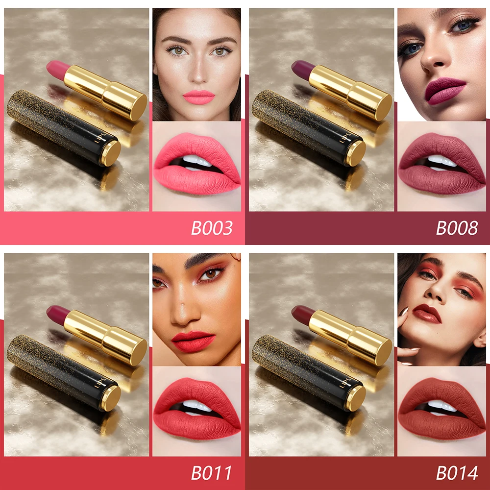 4 Pcs Matte Lipstick Valentines Gifts for Girls and Women Lipstick Makeup Gift Set Long Lasting Non-Stick Waterproof Lipstick