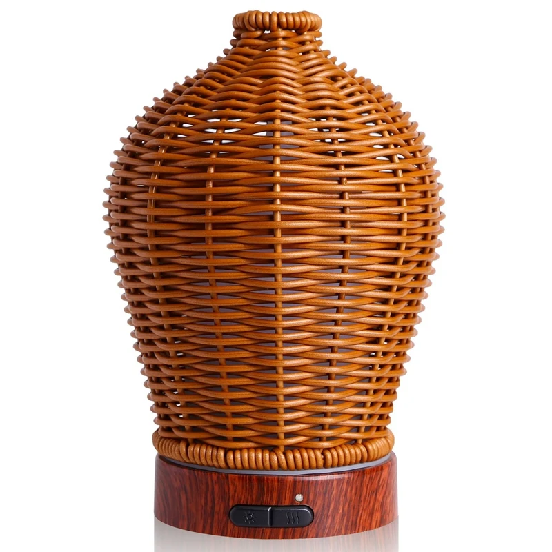 

Essential Oil Diffuser, Rattan Ultrasonic Diffuser 100Ml Humidifier With Waterless Auto Shut Off,For Room Office