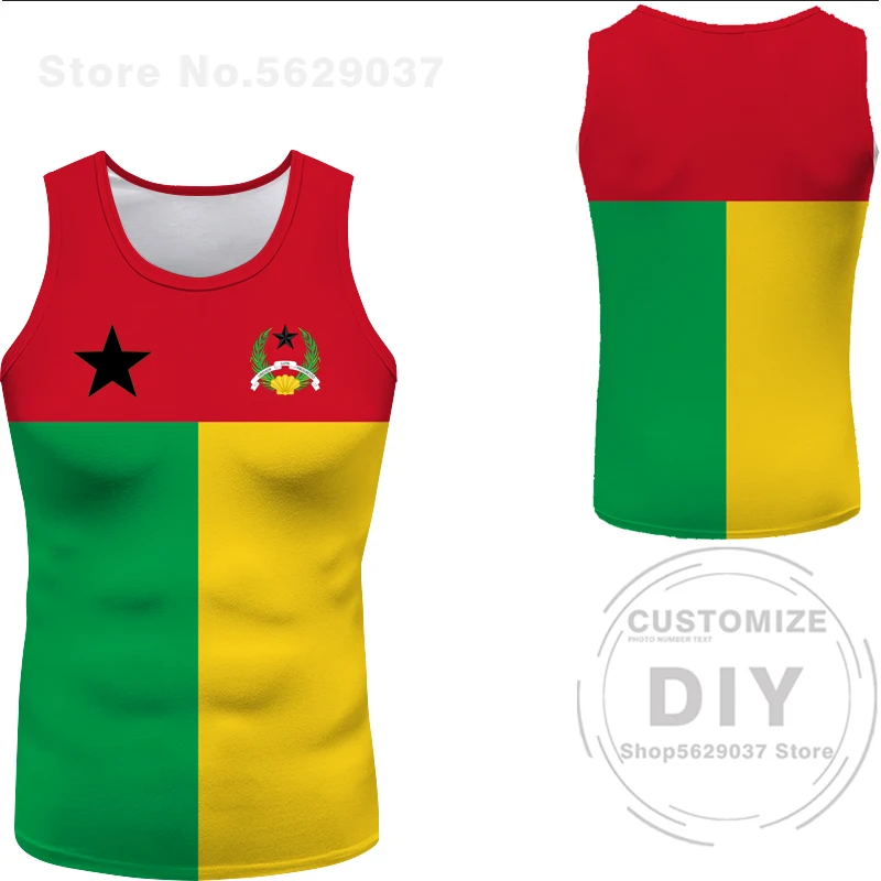 Guinea Bissau Vest Diy Free Custom Name Gnb Sleeveless Tshirt Nation Flag Country Gw Republic Guinee College Print Photo Clothes