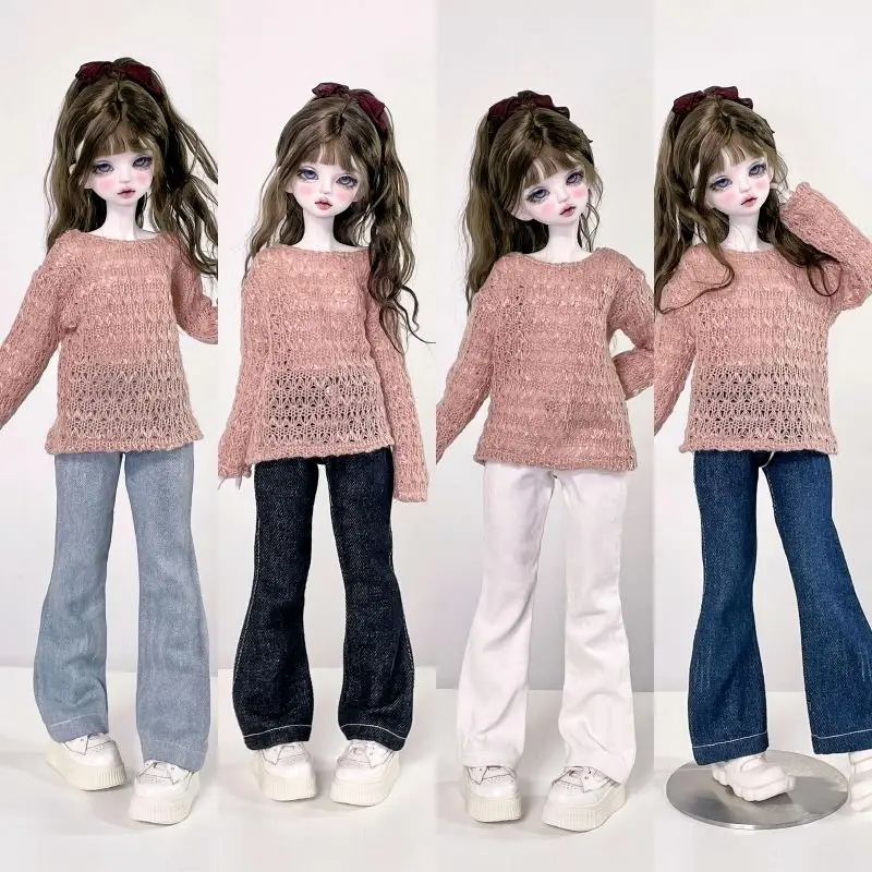 

Одежда для кукол bjd, подходящая для свитера с длинными рукавами размера 1/4, + джинсовая куртка, аксессуары для кукол из 2 предметов